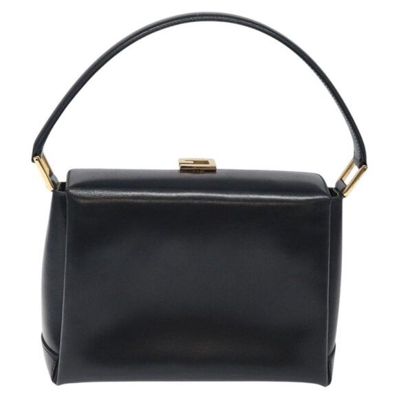 GUCCI Hand Bag Leather Navy Gold 000 1448 1269 Auth am8346 - Picture 3 of 14